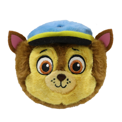 Plush toy resembling a character with a blue cap on a white background