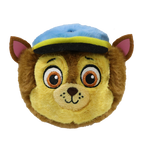 Plush toy resembling a character with a blue cap on a white background