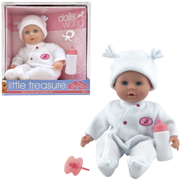 Dolls World Little Treasure Doll - white - Flemings Department Store