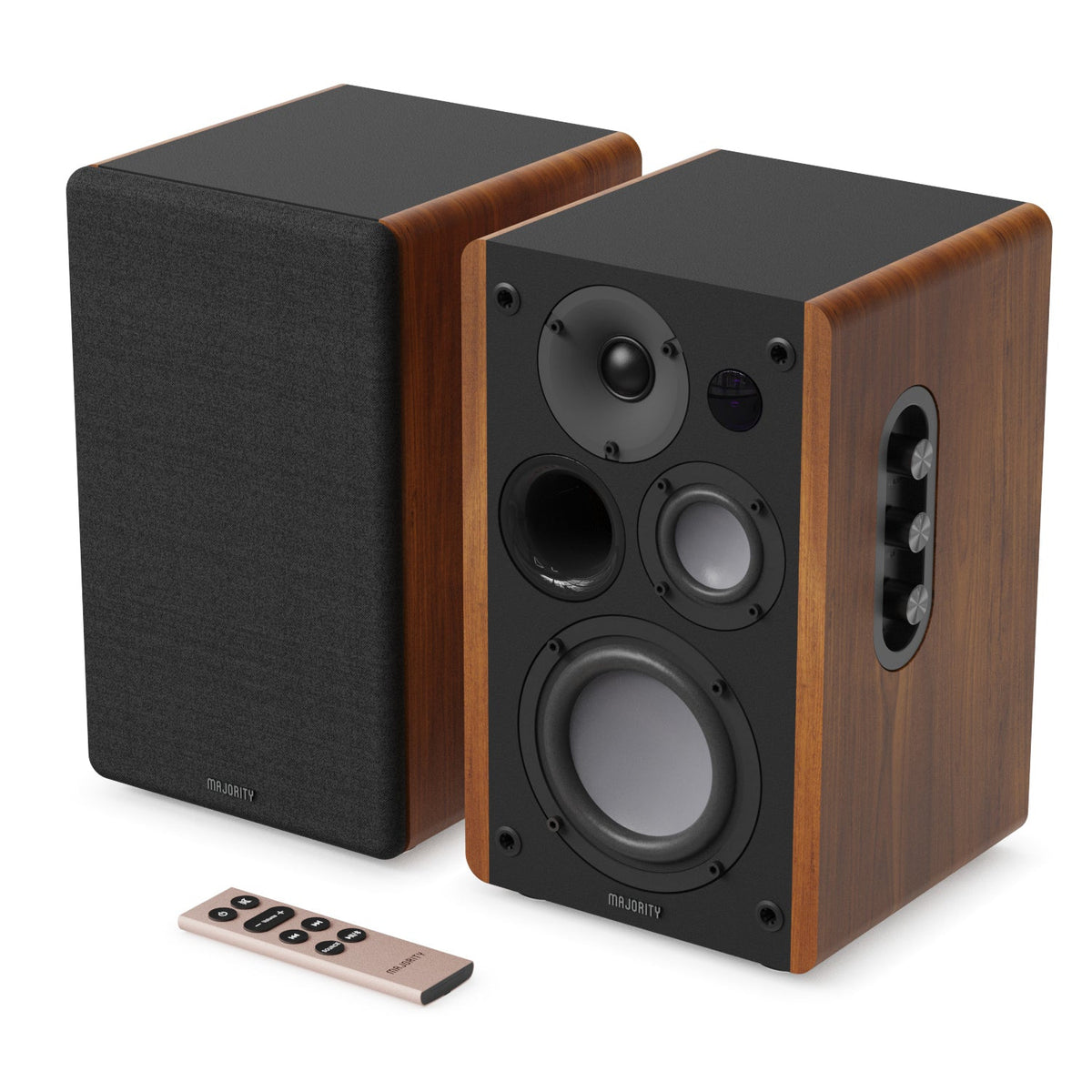 Majority D100 100W Powered Bluetooth Bookshelf Speakers – product image