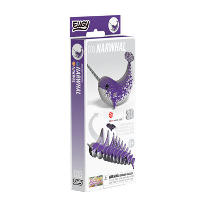 EUGY Narwhal 3D puzzle eco-friendly animal craft kit