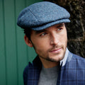 John Hanly Driving Cap – Charcoal Denim Irish Tweed Cap