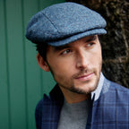 John Hanly Driving Cap – Charcoal Denim Irish Tweed Cap