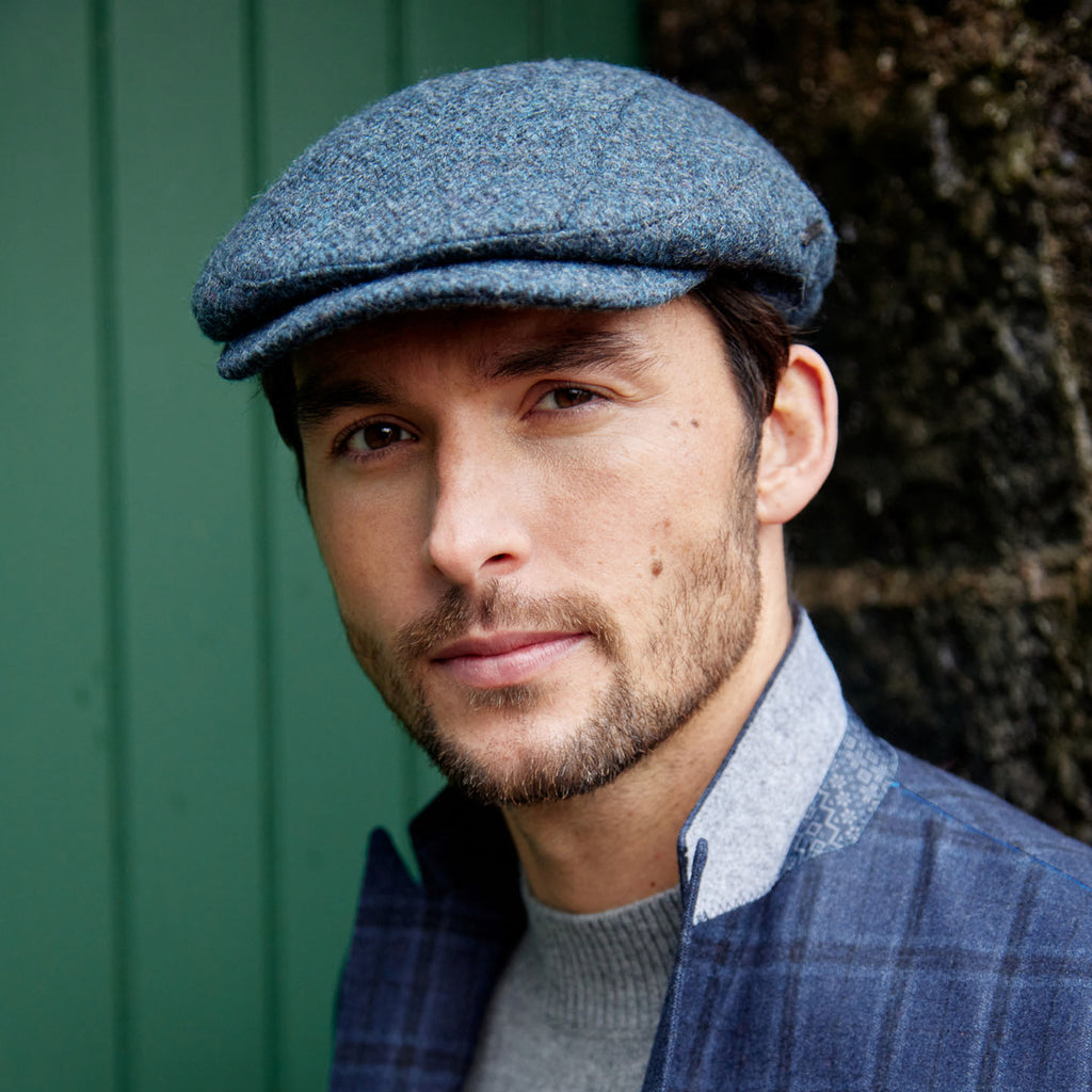 John Hanly Driving Cap – Charcoal Denim Irish Tweed Cap