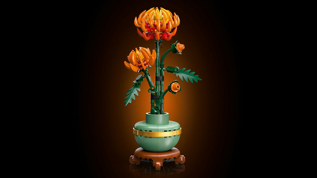 Decorative plant figure in a pot on a dark background