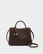 Nova Hand Woven Top Handle Bag in Chocolate - image 6