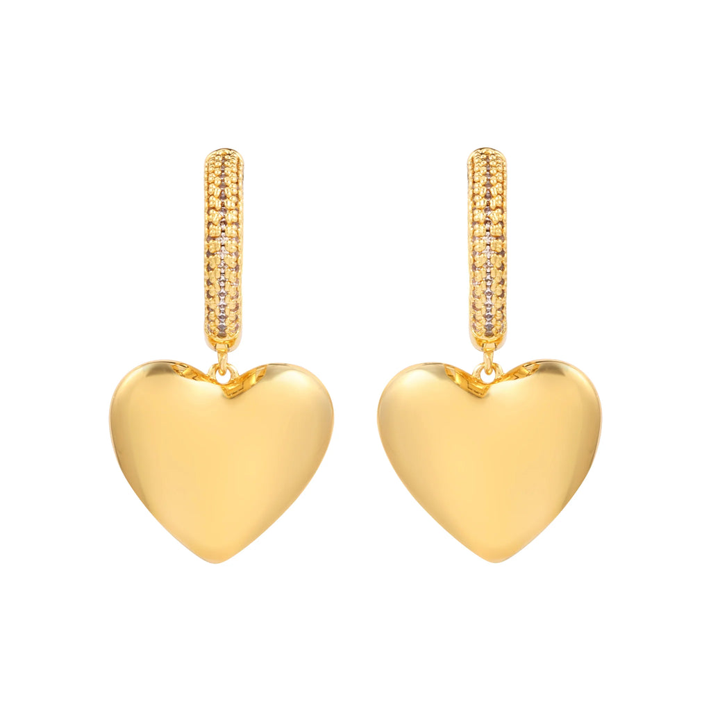 Newbridge Silverware Gold Heart Earrings | Flemings Monaghan