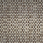 A close-up of a woven fabric or material texture with a basketweave pattern in beige, taupe, and off-white.