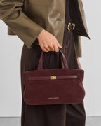 Orin Top Handle Suedette Crossbody Bag in Cherry - image 2