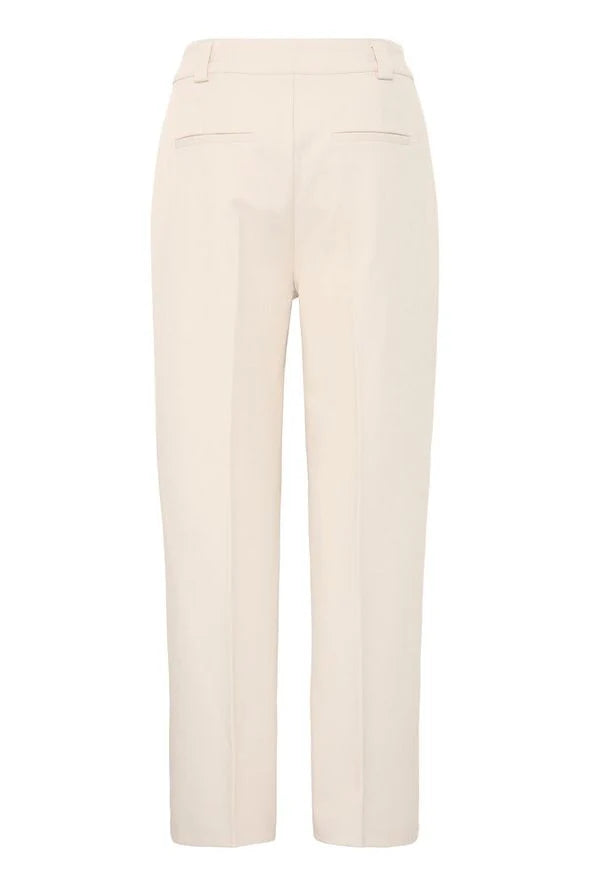Fransa Brinkly Trousers in Pumice Stone which is a light beige there straight leg