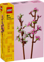 LEGO Cherry Blossoms set packaging with pink background and LEGO logo.