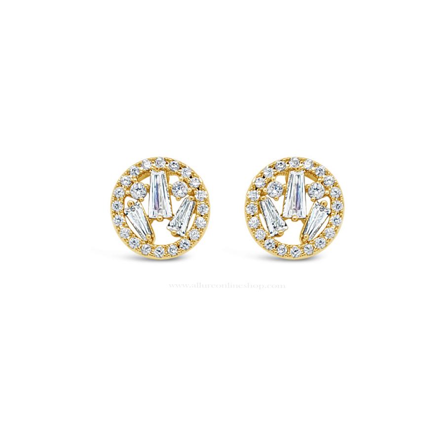 Jewel by Absolute Baguette Cluster Earrings | Gold or Silver