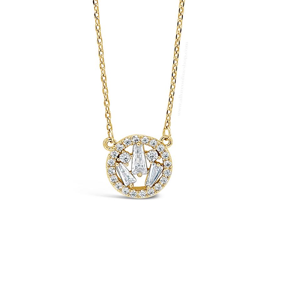 Jewel by Absolute Baguette Cluster Necklace | Silver or Gold