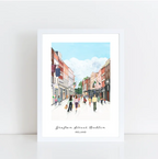 Grafton Street Dublin Print | Archival Dublin Wall Art | Hairy Fruit Art