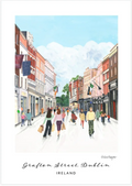 Grafton Street Dublin Print | Archival Dublin Wall Art | Hairy Fruit Art