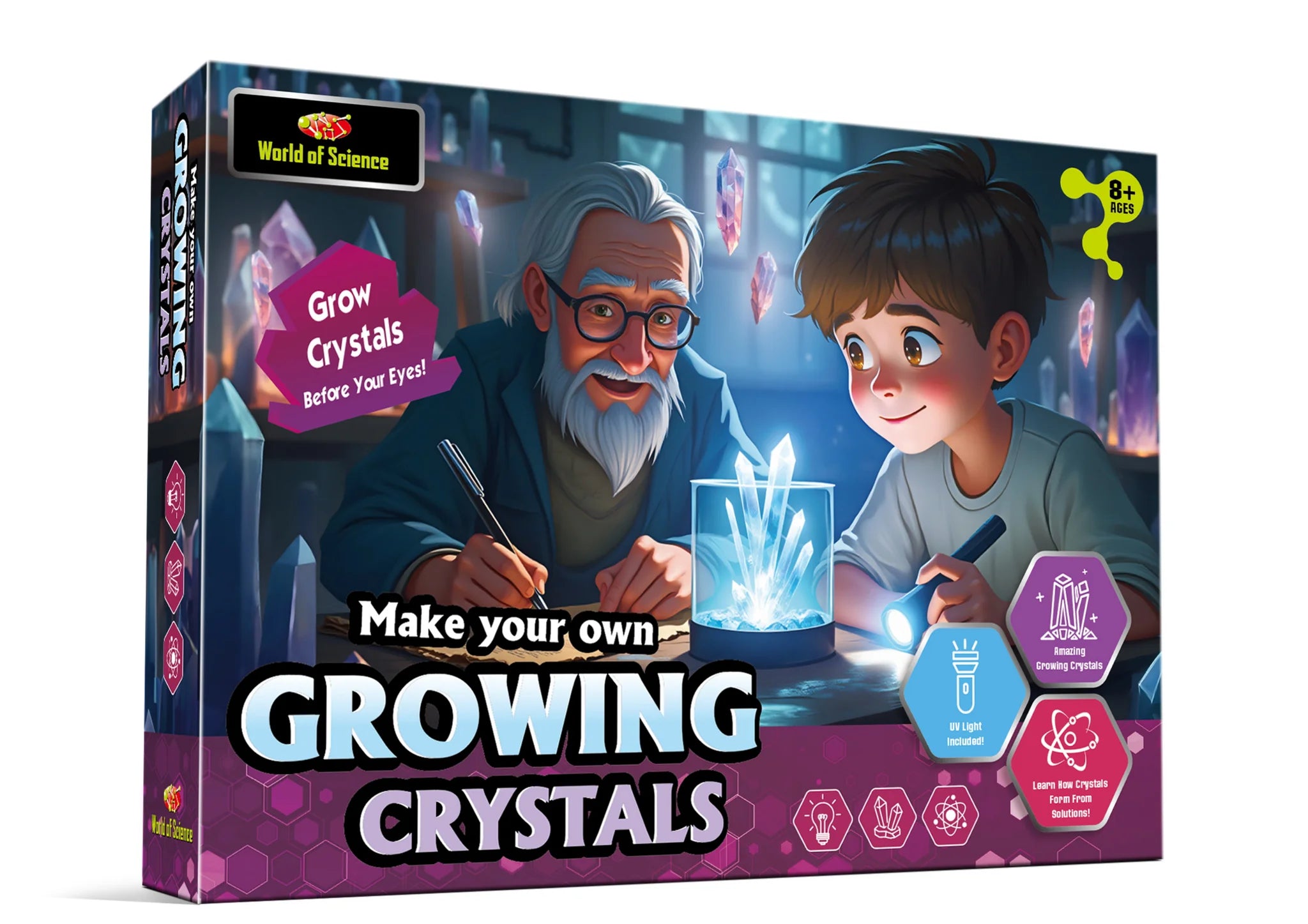 World of Science Growing Crystals educational STEM toy box