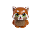 Toy figure of a red panda on a white background