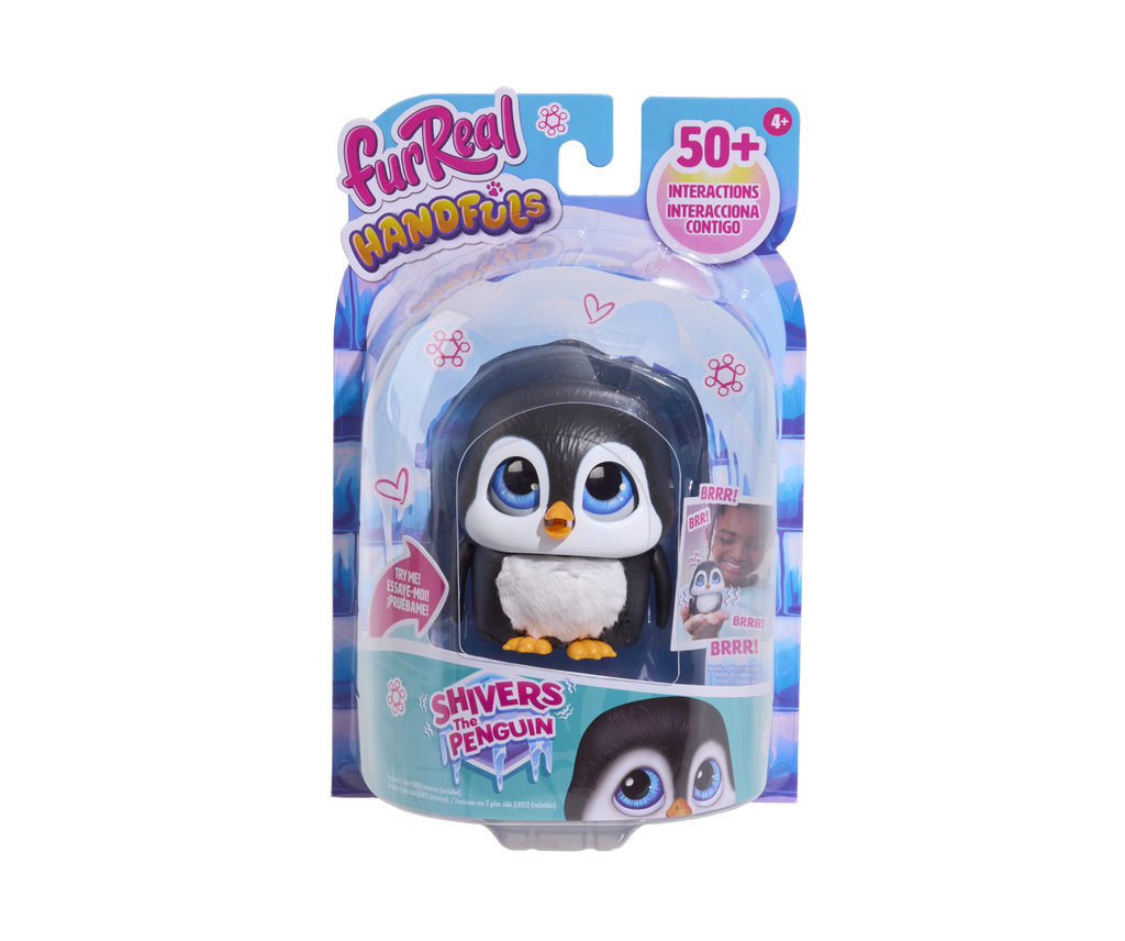 FurReal Shivers the Penguin toy in packaging on a white background