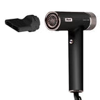 Black Shark hair dryer with a nozzle attachment on a white background
