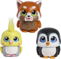 Three small animal figurines on a white background