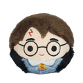 Plush toy resembling a character with glasses and a robe on a white background