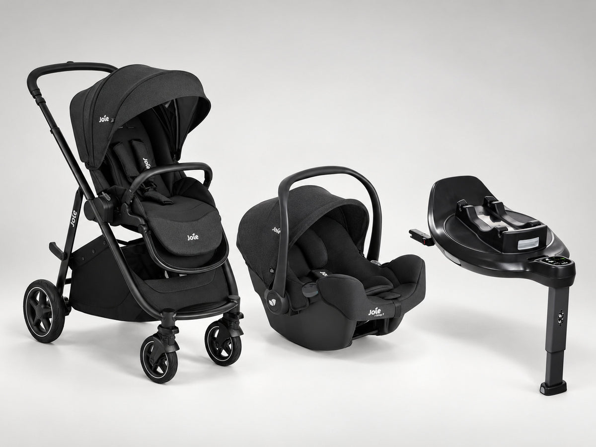 Joie Versatrax Travel System Bundle – Raven (Pushchair + i-Snug 2 Car Seat + i-Base Encore)