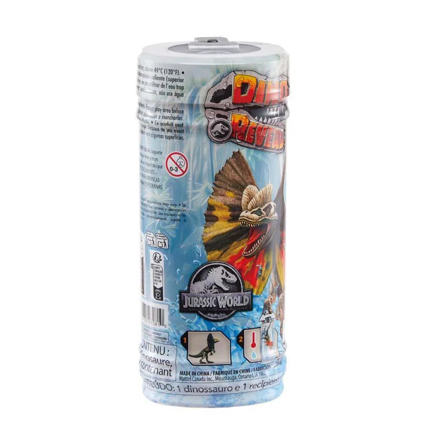 Jurassic World toy packaging with a dinosaur illustration on a white background