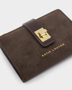 Orin Suedette Twist Lock Purse in Bitter Chocolate - image 2