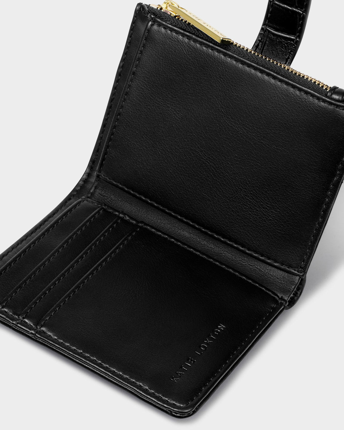 Orin Twist Lock Purse in Black Croc - image 1