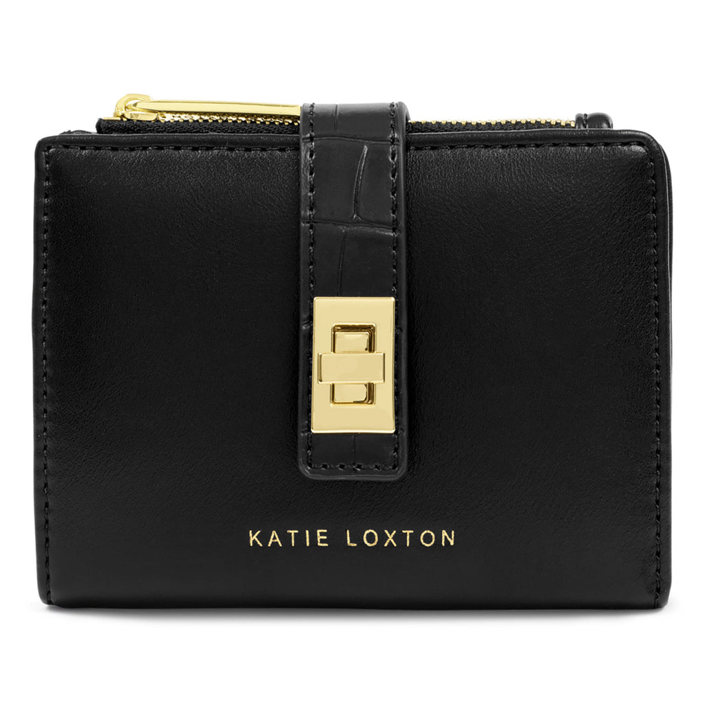 Orin Twist Lock Purse in Black Croc - image 4