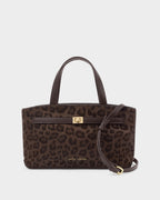 Orin Top Handle Crossbody Bag in Chocolate Leopard - image 1