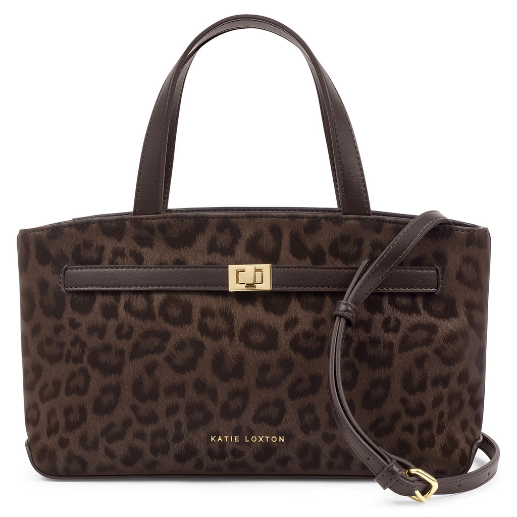 Orin Top Handle Crossbody Bag in Chocolate Leopard - image 2