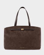 Orin Suedette Tote Bag in Bitter Chocolate - image 1