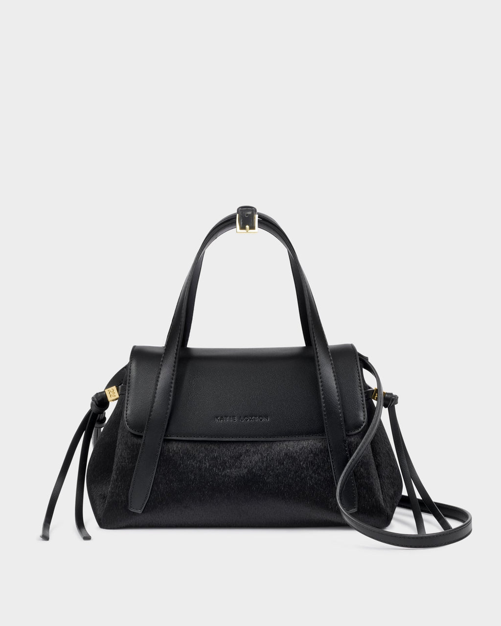 Alyssa Faux Pony Top Handle Bag in Black - image 1