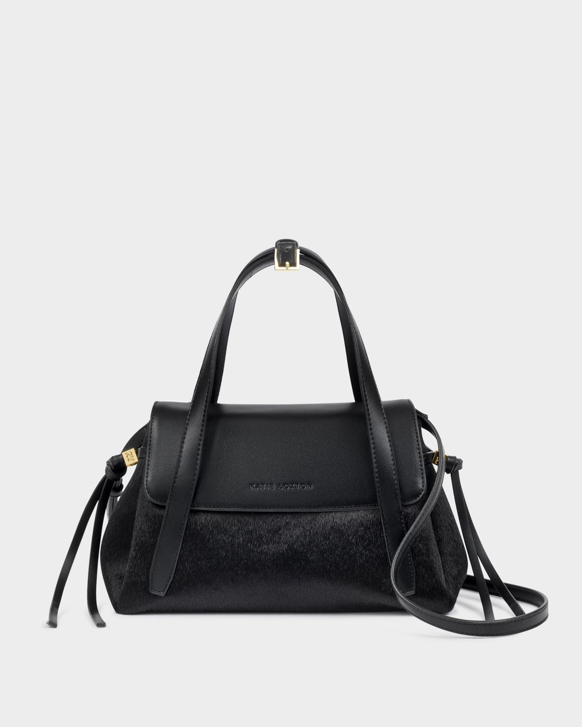 Alyssa Faux Pony Top Handle Bag in Black - image 1
