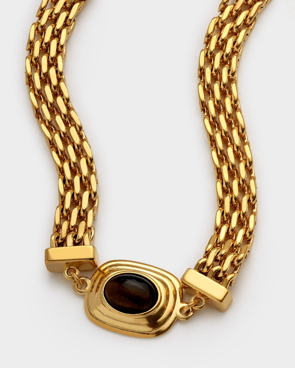 Tiger's Eye Waterproof Gold Button Bracelet - image 1