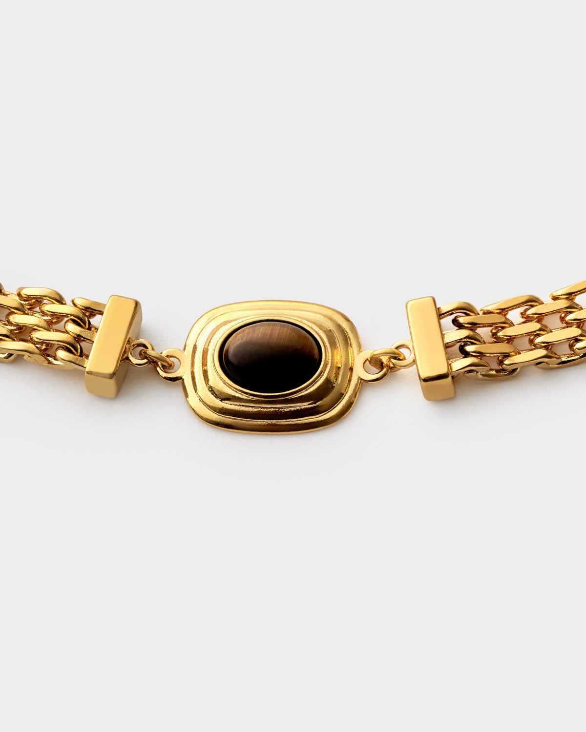 Tiger's Eye Waterproof Gold Button Bracelet - image 2