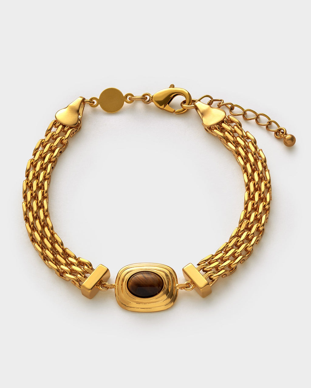 Tiger's Eye Waterproof Gold Button Bracelet - image 4