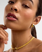 Tiger's Eye Waterproof Gold Button Stud Earrings - image 2