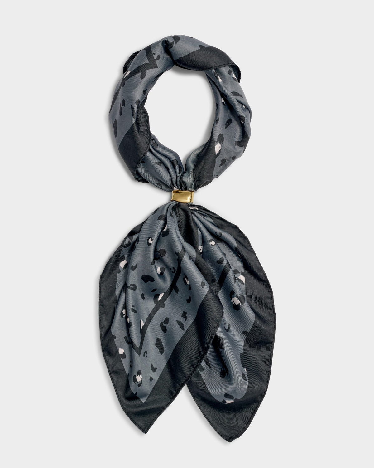 Leopard Satin Multiway Scarf in Navy and Black - image 1