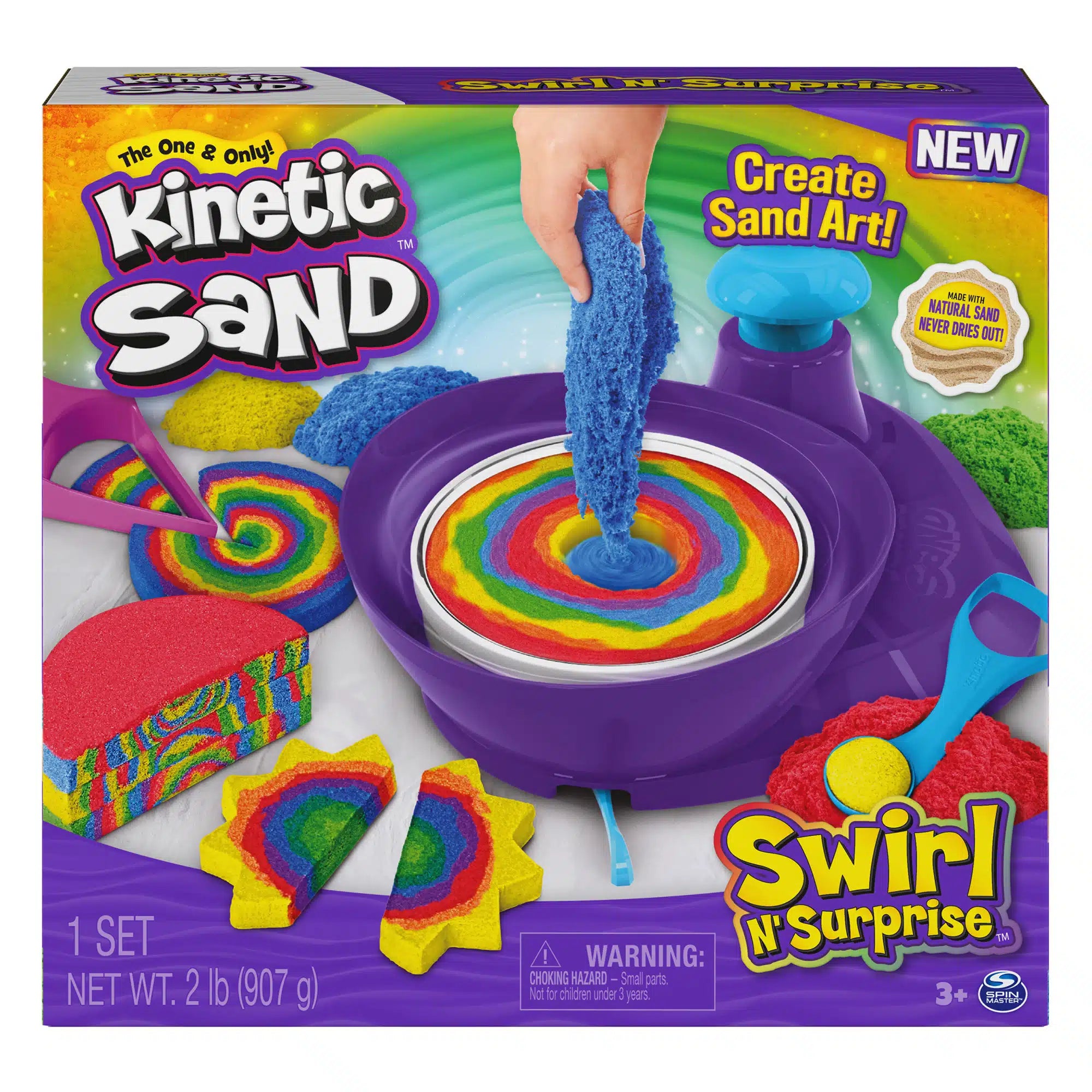 Kinetic Sand Swirl N’ Surprise Playset – 2lbs of Magical Sand Art (Now €19)