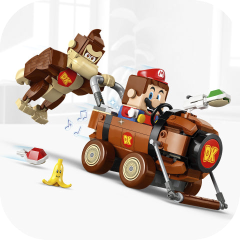 GO Super Mario Mario Kart Donkey Kong & DK Jumbo set (72033) with DK Jumbo race car, Donkey Kong figure, banana target and interactive shell-launch play