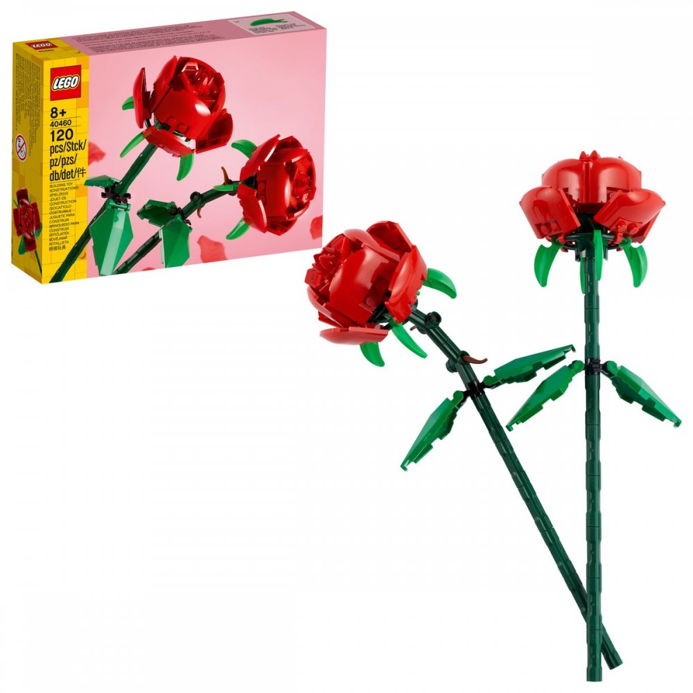 LEGO 40460 Roses Botanical Collection two red roses with green leaves and adjustable stems – ideal display gift