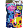 Packaged Littlest Pet Shop toys with black light effect on a white background