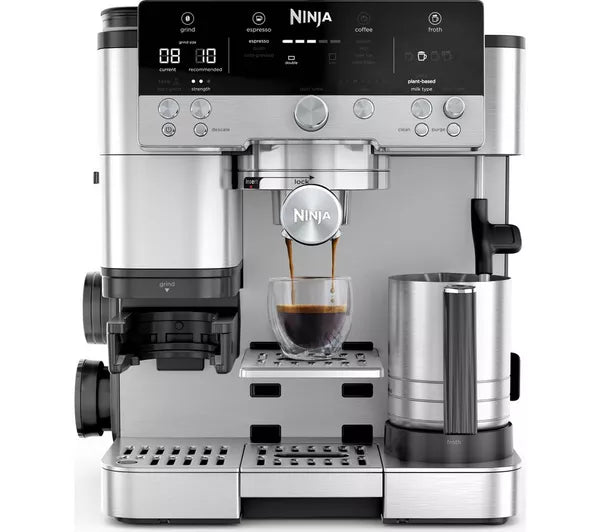 Ninja Luxe Café Premier Series ES601UK – Bean to Cup Coffee Machine with Milk Frother, Grinder & Barista Assist