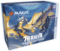 Tarkir Dragonstorm bundle packaging for Magic: The Gathering with dragons on a blue background.