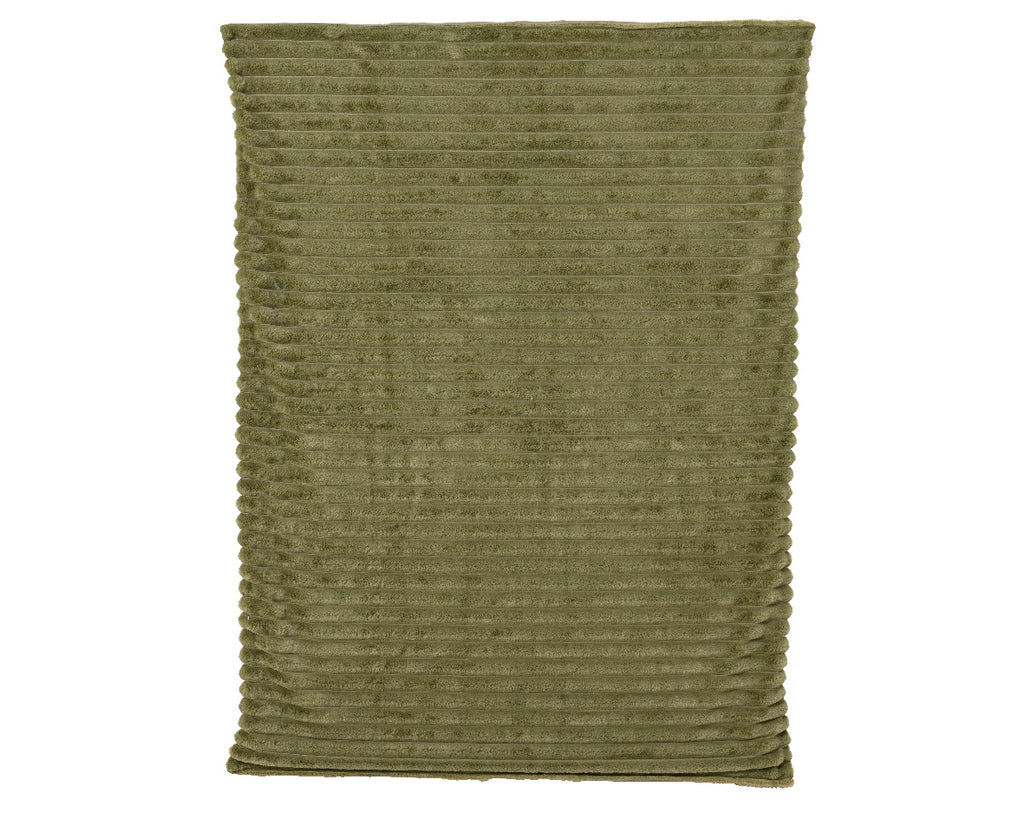 Soft green polyester throw blanket with irregular stripe design – indoor home décor.