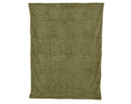 Soft green polyester throw blanket with irregular stripe design – indoor home décor.