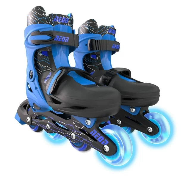 Neon Combo Skates – Blue | 2-in-1 Inline & Quad Adjustable Skates