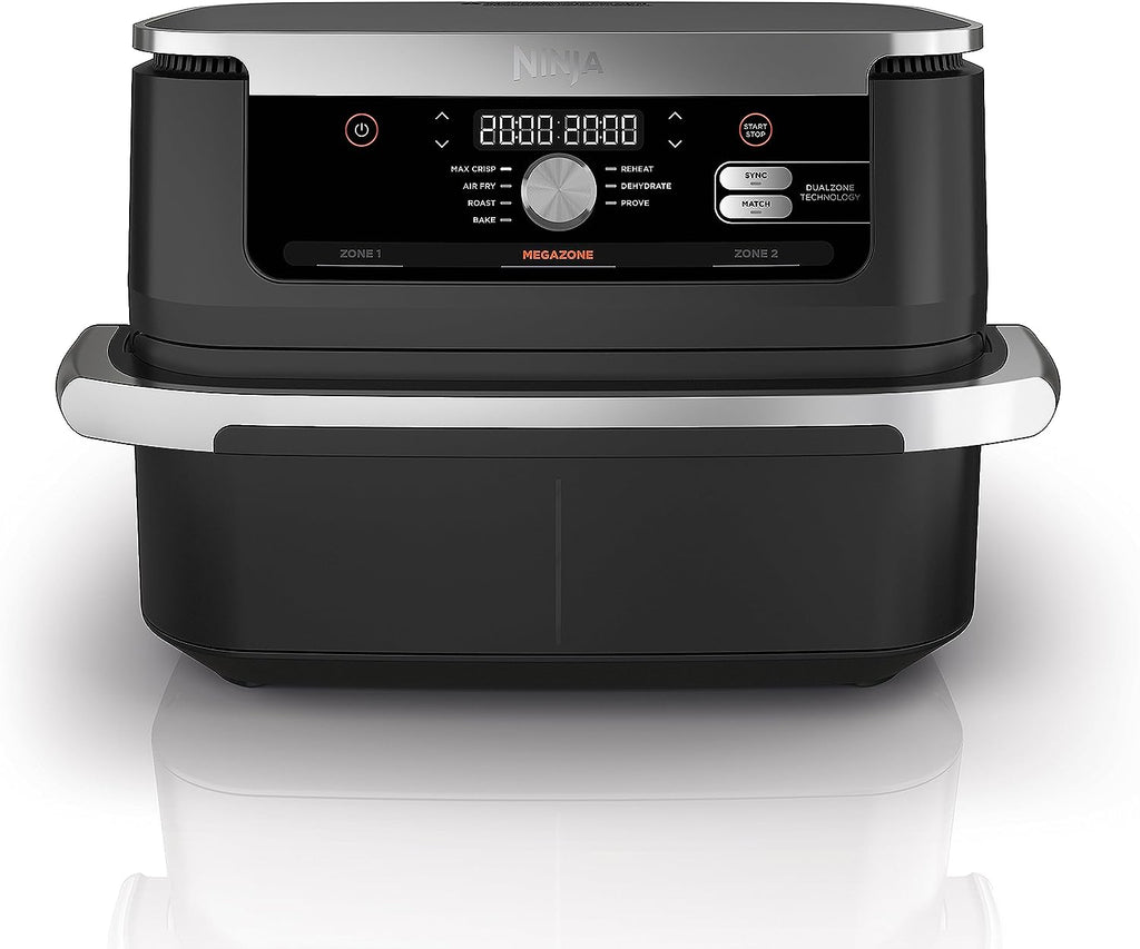 Ninja Foodi FlexDrawer Air Fryer 10.4L with a digital control panel in black color.